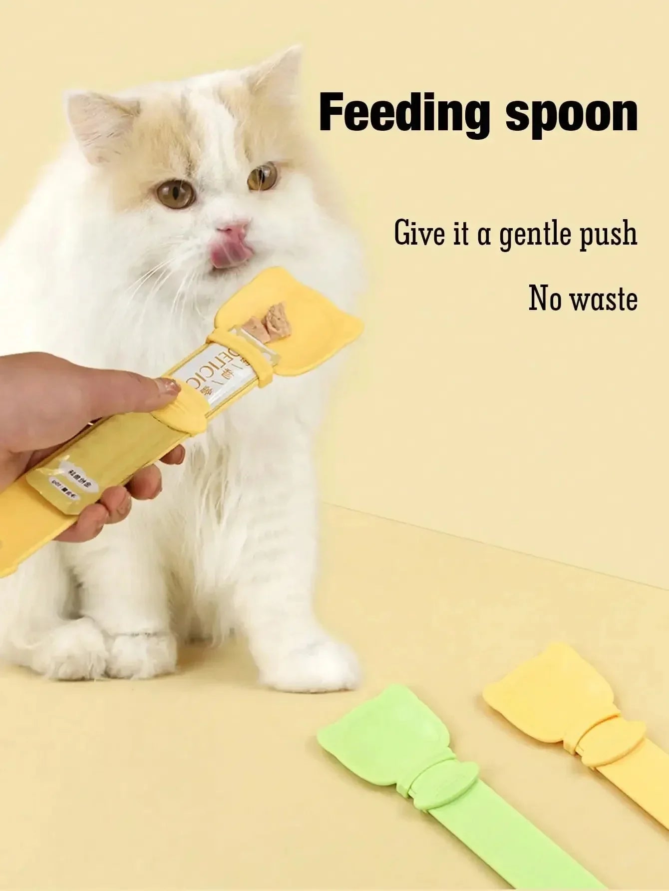 Cat Strip Feeder Spoon Long Handle Lickable Wet Food Feeder for Cats Pet Meat Mud Food Squeeze Dispense Spoon Pet Supplie