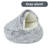 Autumn and Winter soft plush pet bed and pet bed Winter warm and cold plush comforter nest Shell cat nest semi-enclosed cat nest - Play Paws Toys