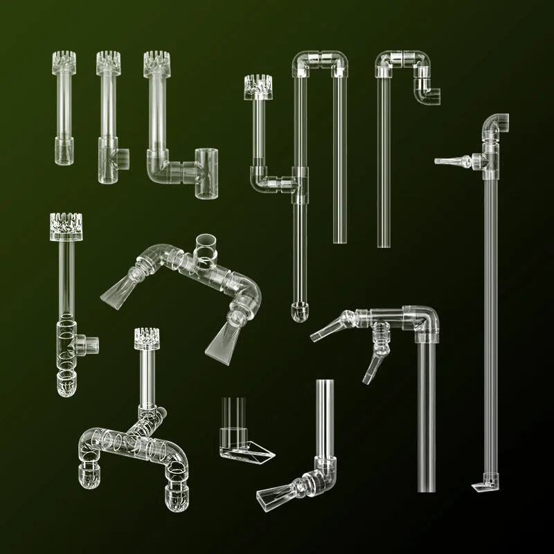 Transparent Fish Tank Water Pipe Acrylic Tube Fittings Elbow Joint Duck Bill Water Outlet Aquarium Accessries Rain Shower Outlet