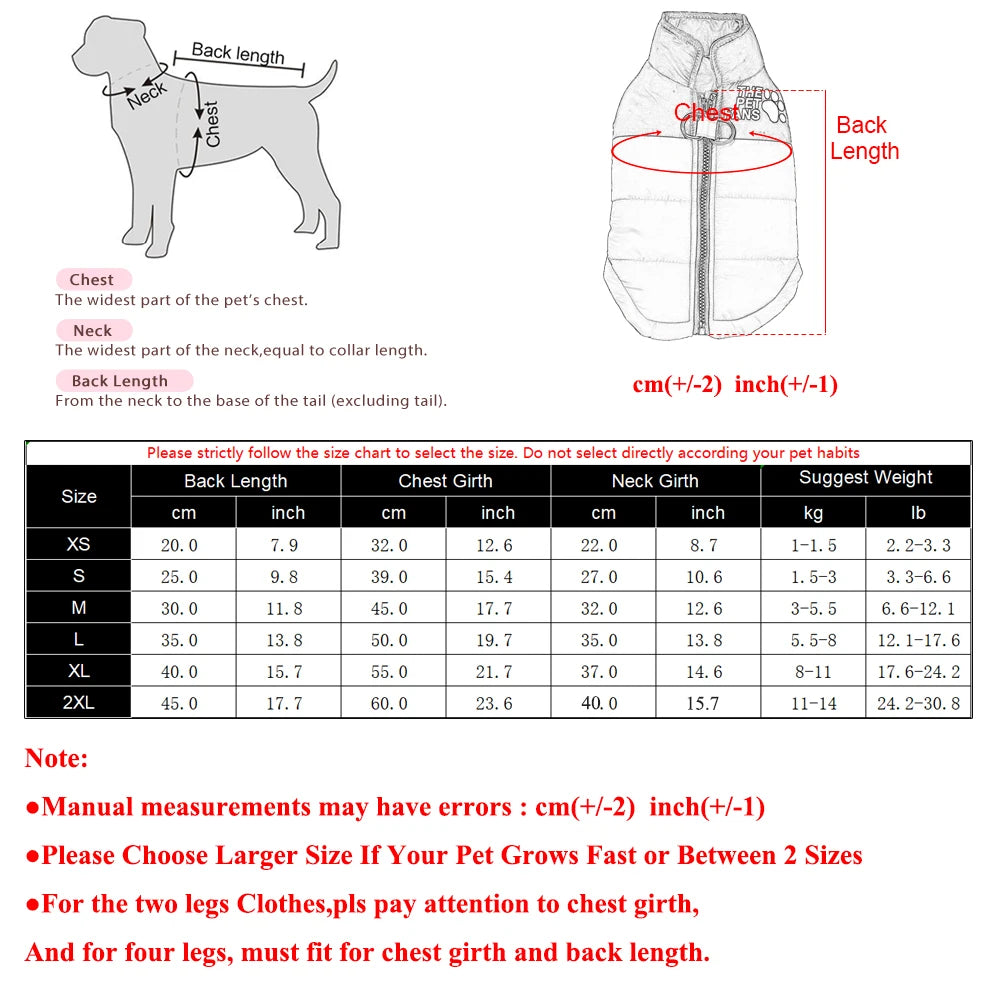 Warm Dog Coat for Small Medium Dogs Cat Autumn Winter Reflective Print Puppy Jacket Costume Chihuahua Pug Dachshund Pet Clothing