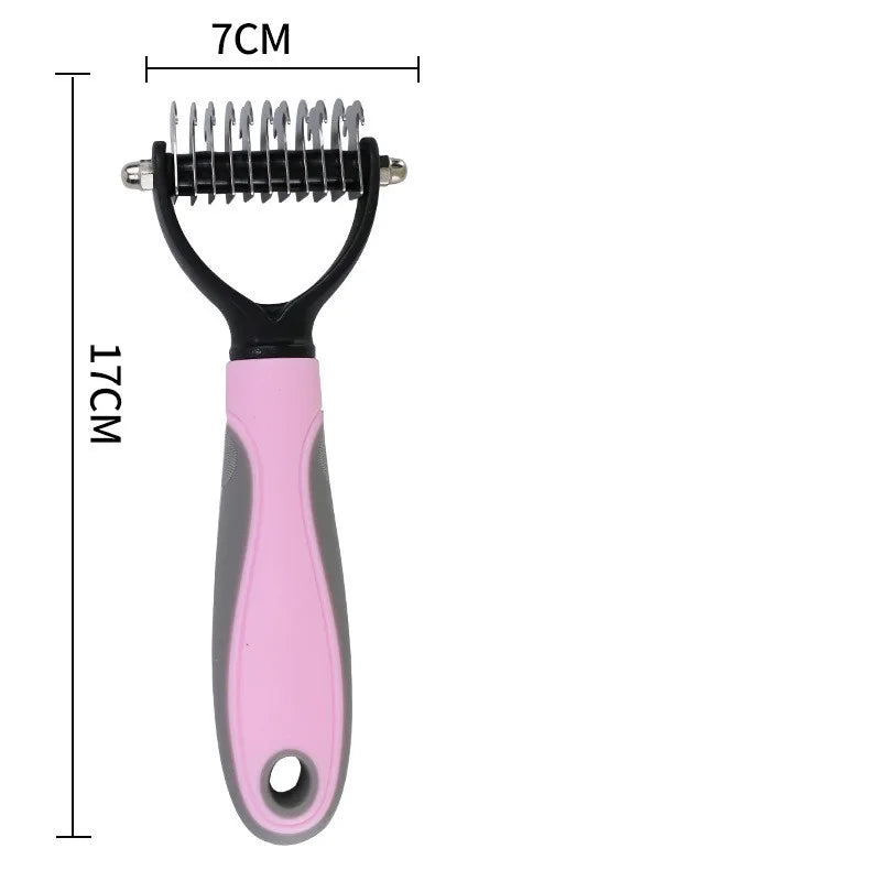 Hair Removal Comb for Dogs Cat Detangler Fur Trimming Dematting Deshedding Brush Grooming Tool For matted Long Hair Curly Pet