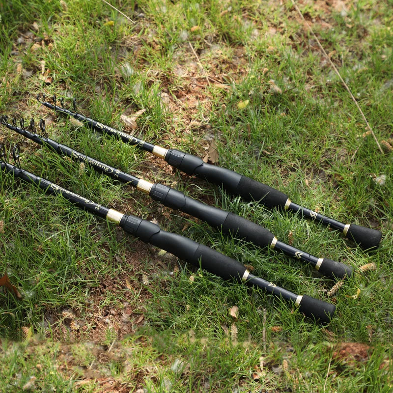Sougayilang Telescopic Fishing Rod Ultralight Weight Spinning Fishing Rod Carbon Fiber Material 1.8-2.4m Fishing Rod Tackle