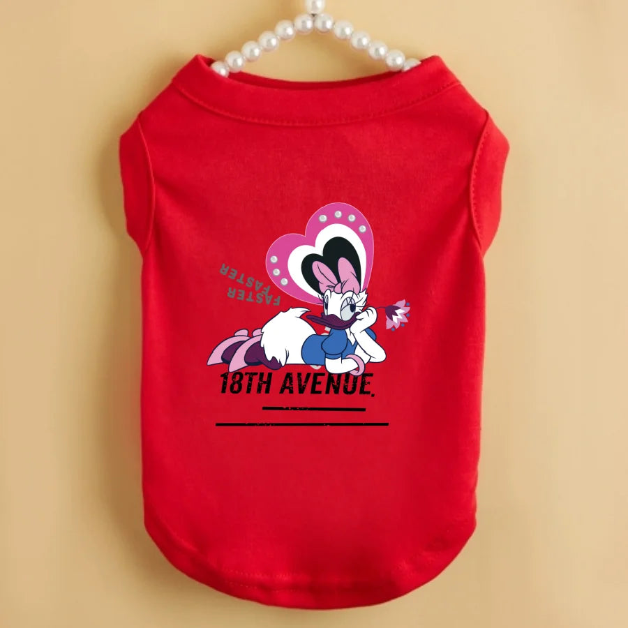 1PC  Lucy print pet sleeveless T-shirt, soft and breathable round neck pet vest