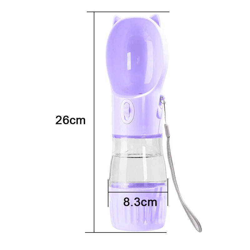 2 in 1 Portable Dog Water Bottle For Small Big Dogs Cat Outdoor Leak-proof Puppy Drinking Bowl With Food Container Pet Feeder