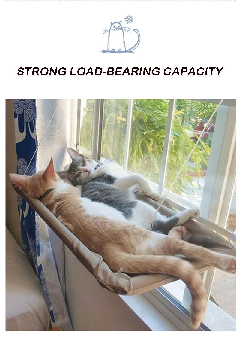 Pet Cat Hammock Aerial Hanging Cat Bed Cats Bed House Kitten Climbing Frame Sunny Window Seat Nest Bearing 20kg Pet Accessories - Play Paws Toys