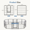 JHK Metal 12 Panels Dog Playpen Pet Fence 24 Inch to 40 Inch Foldable Large Dog Puppy Exercise for Yard Gate Camping Outdoor