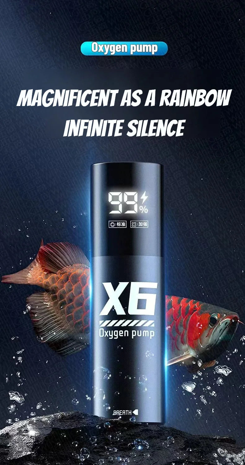 5W USB Rechargeable Oxygen Pump for Outdoor Fishing/Aquarium, Portable Aerator with 48H Runtime for Night Fishing