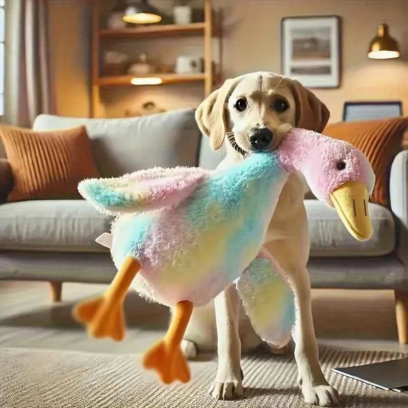 50cm Soft Colorful Duck Plush Toy for Cats Dogs Relax Pet Companion Anxiety-Relieving Dog Buddy Energy Release Gift for Pets