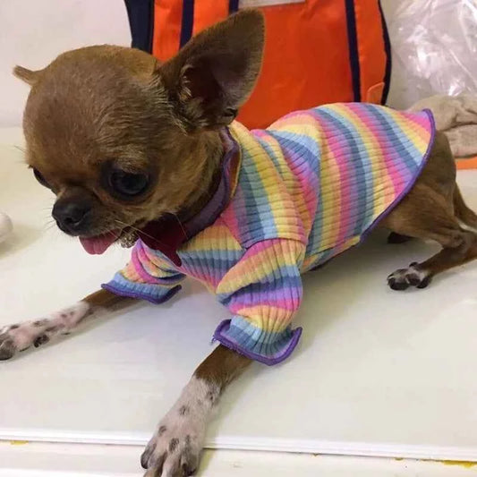 Cotton 100% Cat Dog Vest Summer Pet Clothes Stripe Pullovers for Small Dogs Cats Chihuahua Pomeranian Puppy ropa para perros