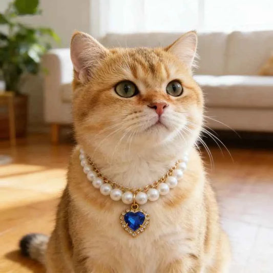 Arrival Cat Collar Cute Exquisite Pearl Necklace High Simulation Pearls Adjustable Pet Neck Decoration Summer Fashion Accessorie
