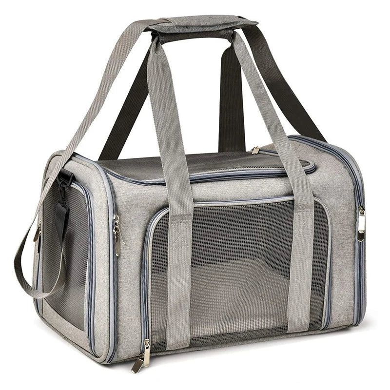 Portable Dog Cat Carrier Bag Soft Side Backpack Pet Carriers Dog Travel Bags Airline Approved Transport  Outgoing Pets Handbag