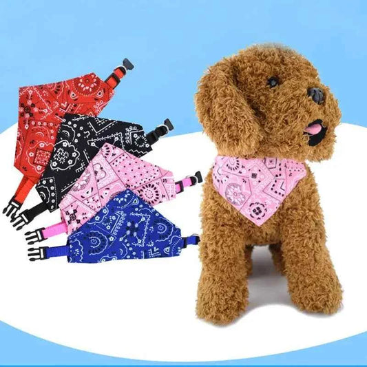 Cat Collar Lovely Adjustable Dog Cat Necktie Pet Triangular Saliva Tie Scarf Dog Bandana Collar