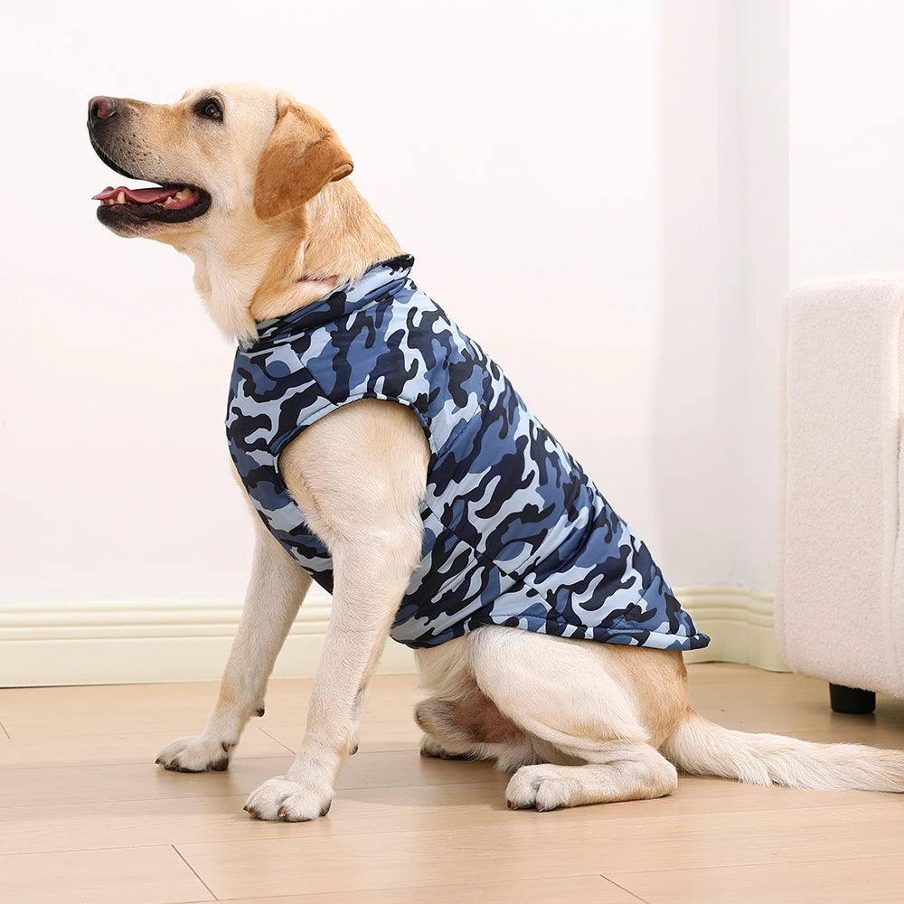 4XL-6XL Large Dog Jacket Clothes Winter Waterproof Coat For Big Dogs Vest Costume Camouflage Print Golden Retriever Pet Overalls