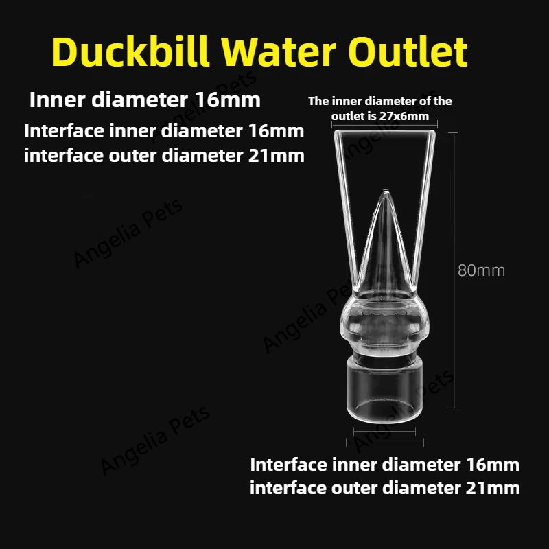 Transparent Fish Tank Water Pipe Acrylic Tube Fittings Elbow Joint Duck Bill Water Outlet Aquarium Accessries Rain Shower Outlet