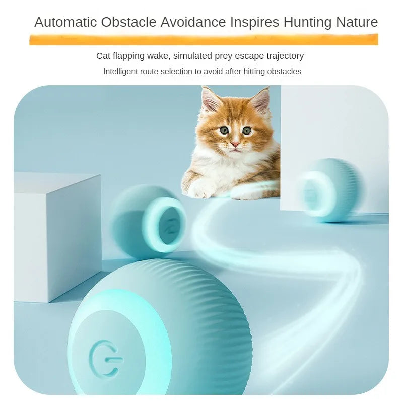 Automatic Moving Cats Toy Interactive Ball Rechargeable Rolling Electric Ball Home Pet  Accessories Things for  Supplies - Play Paws Toys