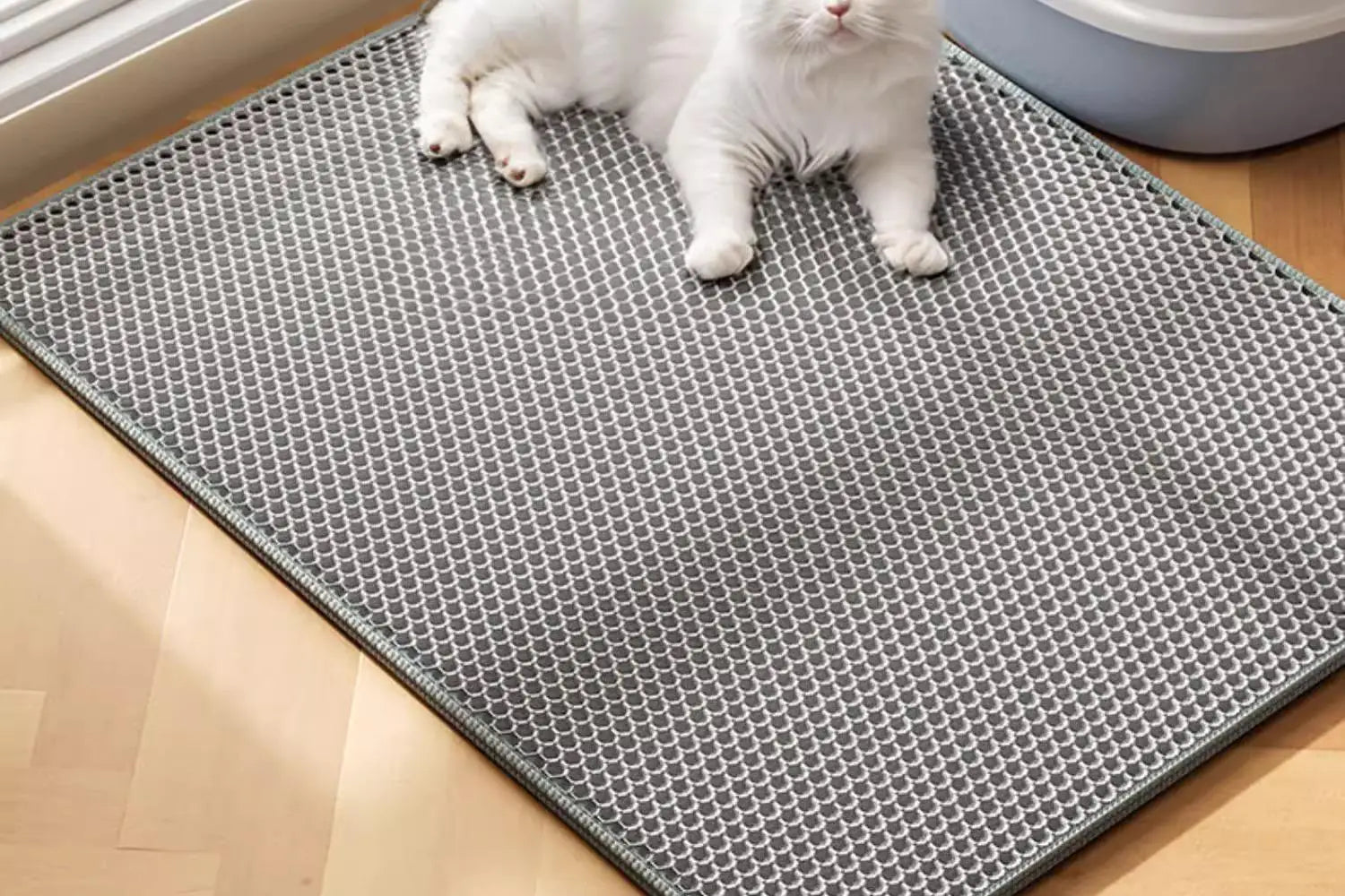 Extra Large Cat Litter Mat Heavy Duty Waterproof 2 Layer Non Slip Washable Pet Floor Protector Litter Box Sand Stopper - Play Paws Toys