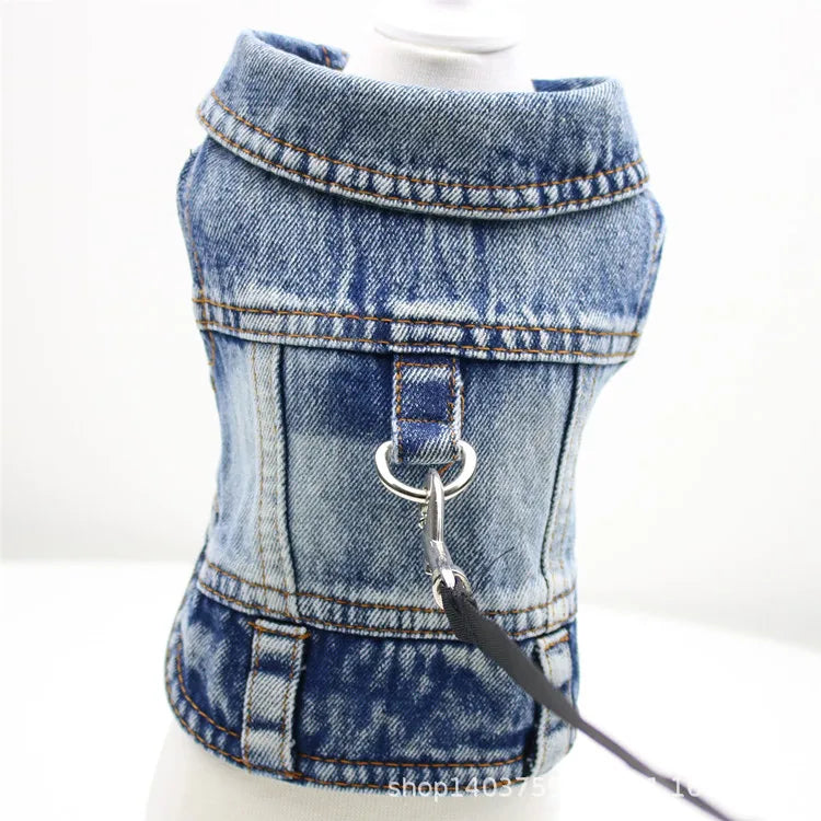 XS-2XL Denim Dog Clothes Cowboy Pet Dog Coat Puppy Clothing For Small Dogs Jeans Jacket Dog Vest Coat Puppy Outfits Cat Clothes