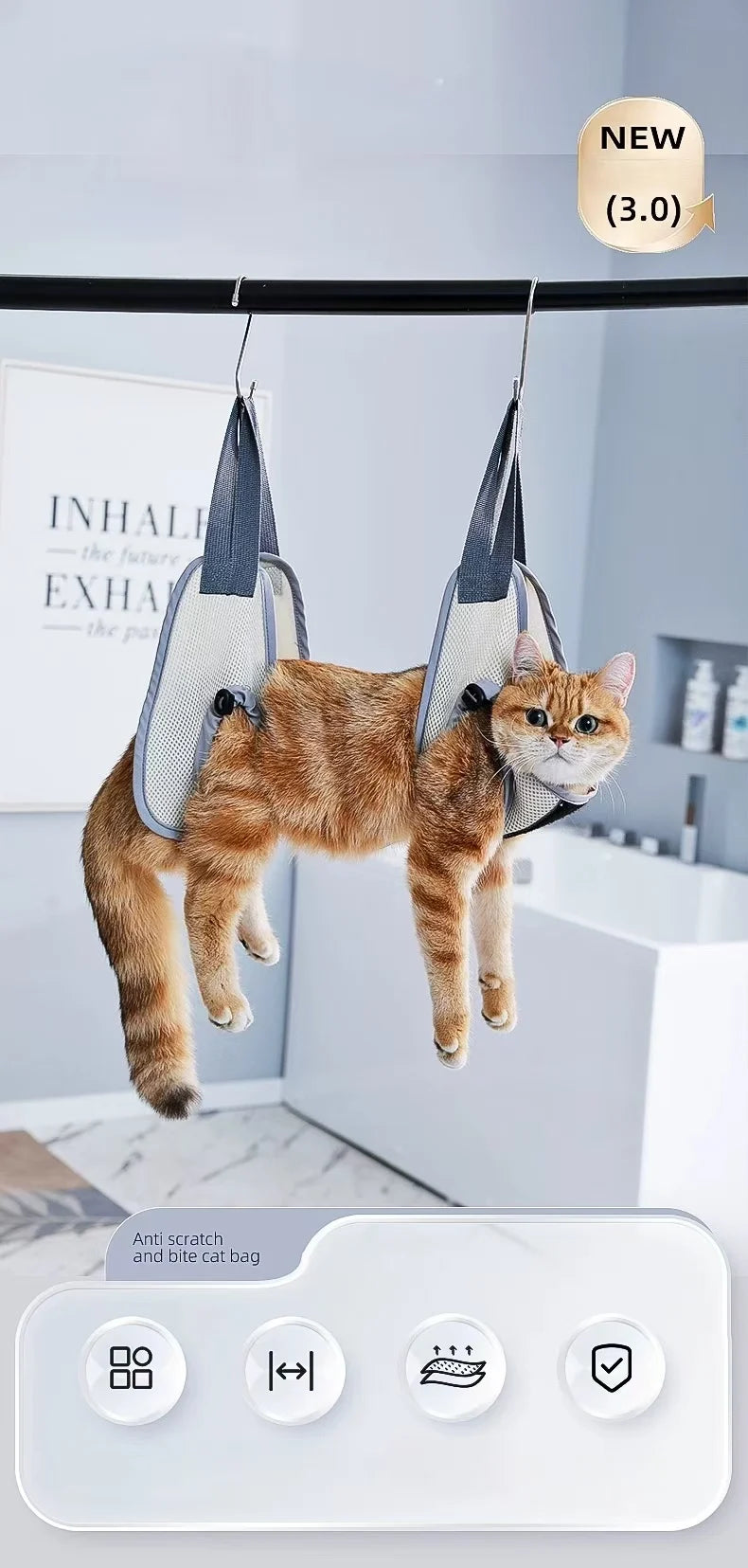 Adjustable Pet Grooming Hammock Helper Cat Dog Beauty Hammock Puppy Grooming Cuting Nails Hammock Tool Bag Pet Accessories