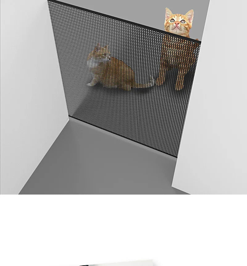 Pet Gate Fence Dog Cats Fence Indoor Automatic Retractable Stairway Aisle Isolation Mesh No Punch Safety Net Fence