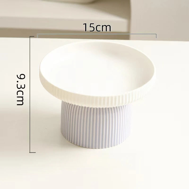 Elevated Ceramic Cat Bowl Non-Slip Pet Food DishHeavy Base for Flat-Face Cats/Dogs, Neck Protection, Anti-Spill, Easy Clean