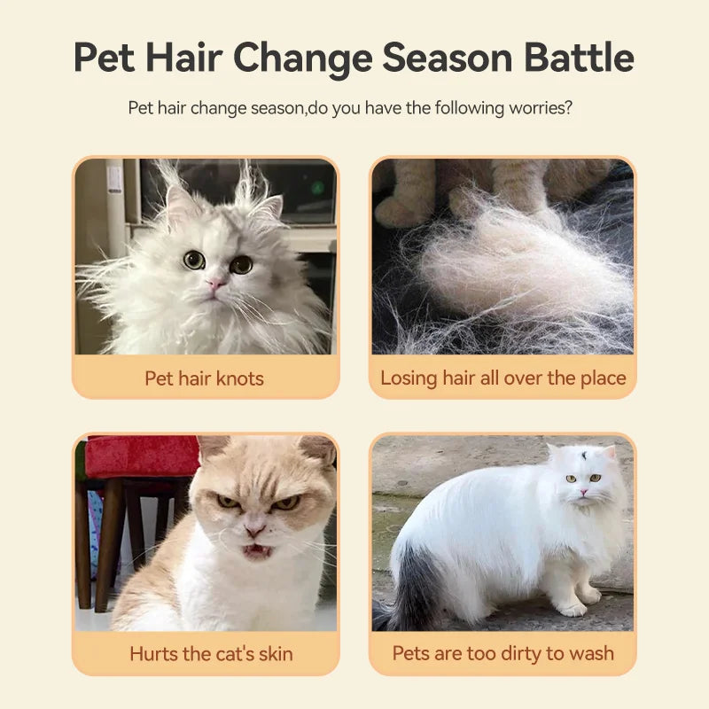ROJECO Cat Steam Brush Pet Hair Comb Electric Sprayer Cat Hair Brushes for Massage Wireless Cat Dog Hair Brush Grooming Supplies