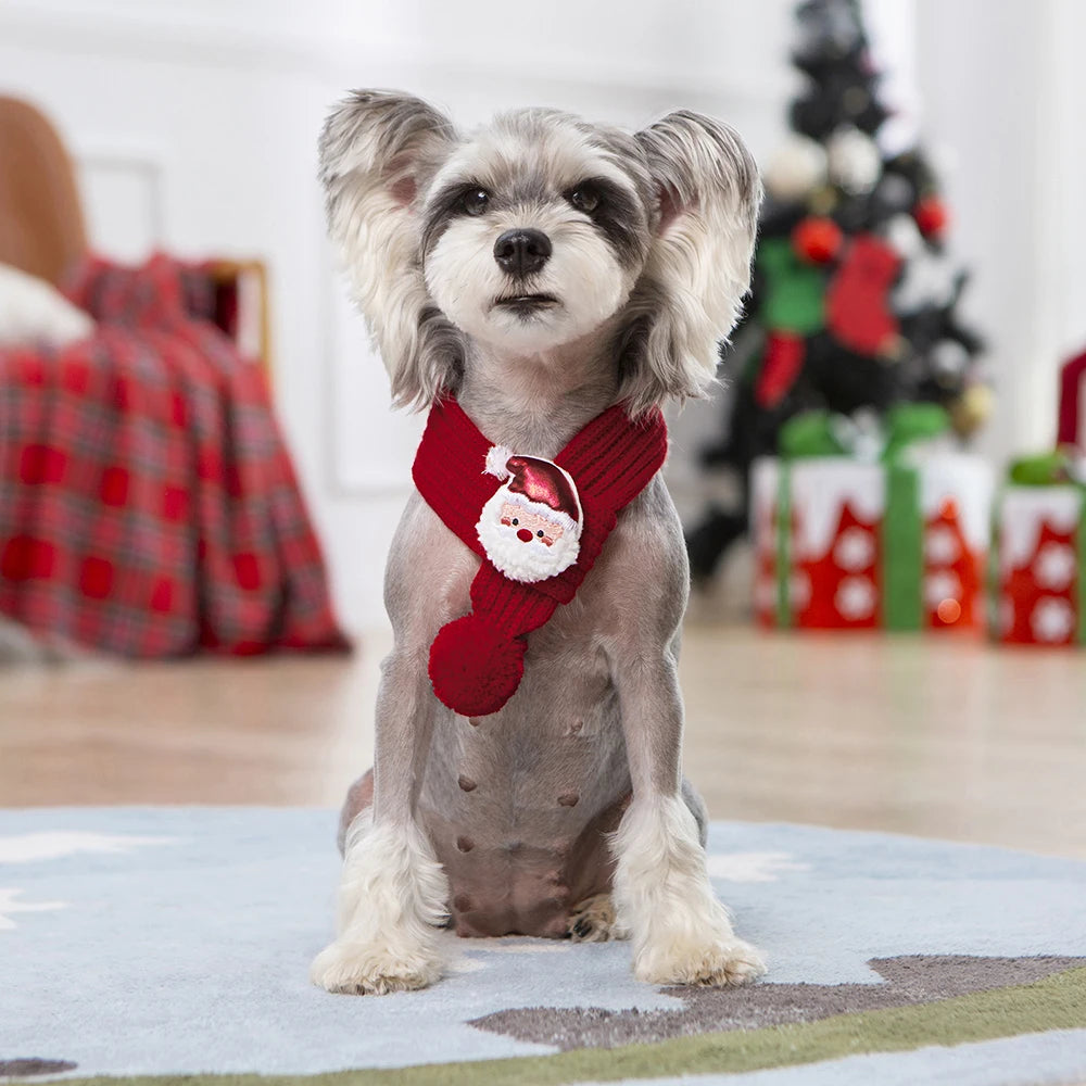 Winter Warm Puppy Dog Cat Scarf Christmas Cute  Pet Accessories for Small Medium Dogs Poodle Yorkshire Scarves mascotas Products