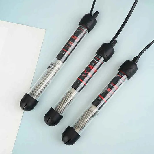 [E] EU Plug Adjustable Temperature Thermostat Heater Rod Glass Aquarium Heater 25-300W Submersible Fish Tank Water Heating Rod