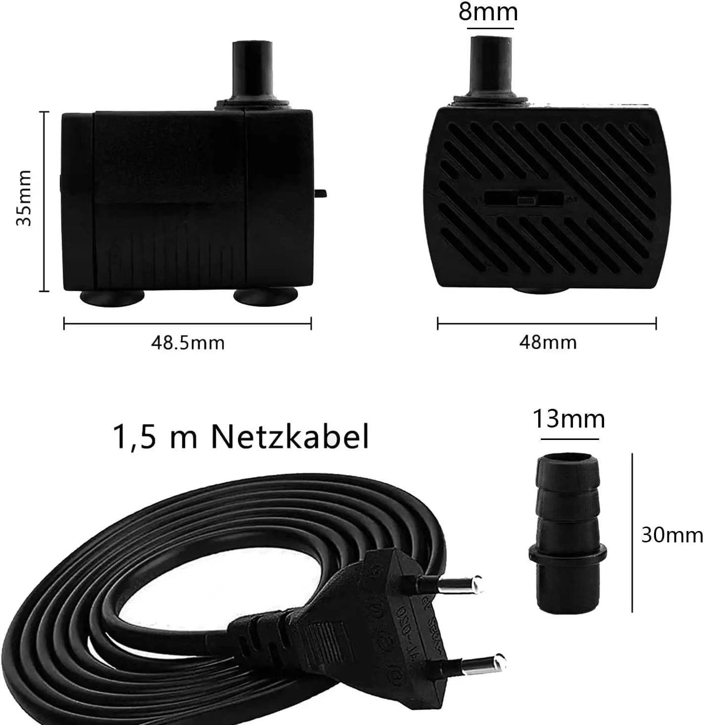 Mini Water Pumps, Ultra Quiet, for Aquarium, with 1.5m Power Cable, 350L/h, 5W, Small Submersible Pump, for Fountain Fountain