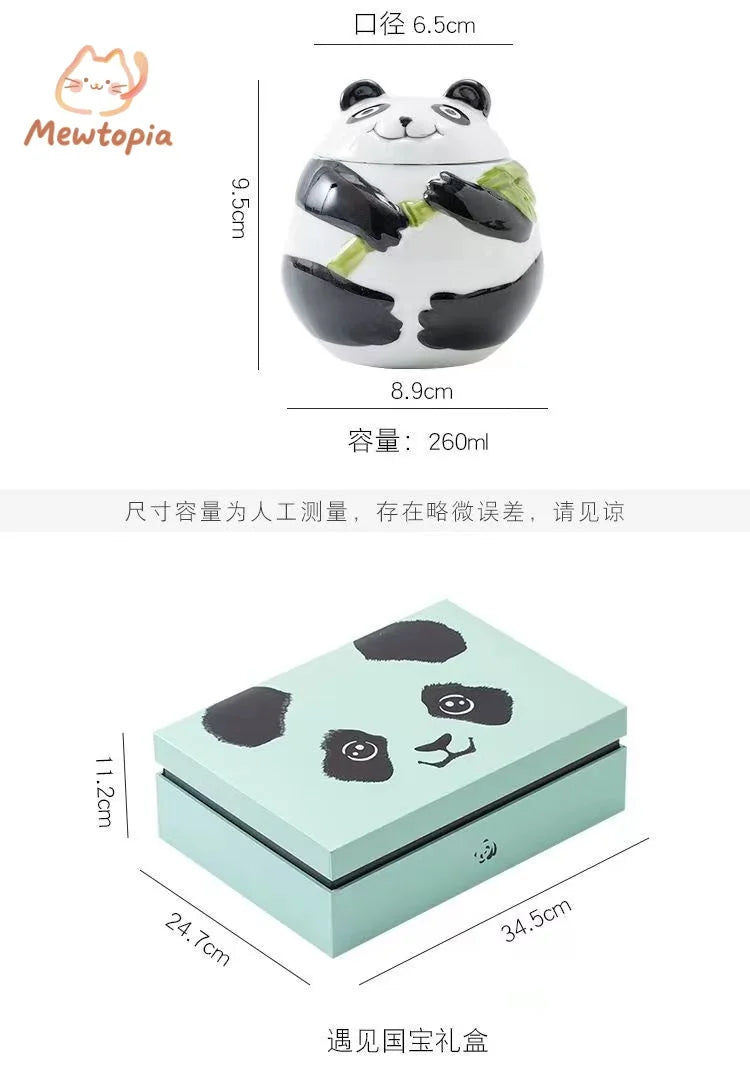 Panda Ceramic Cat and Dog Urn Pet Funeral Cremation Ashes Canister Memorial Box High Quality Small Animal Coffin