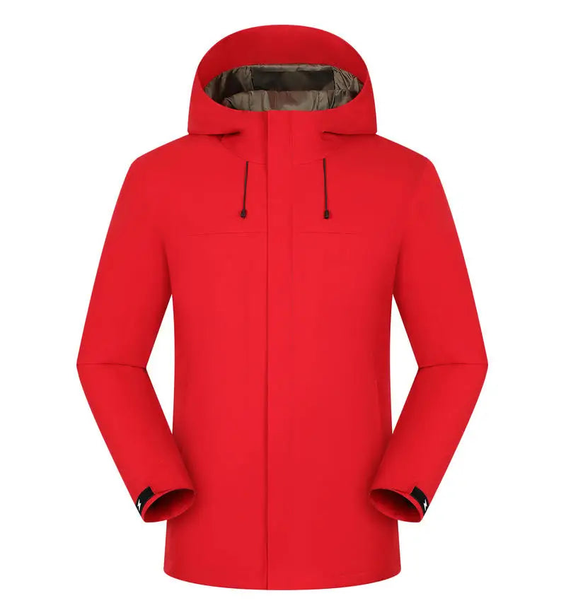 Graphene Windproof Jacket Men Winter New Fashion Thickened Outdoor Mountain Hiking Customizable Hooded Overcoat Casual Clothes