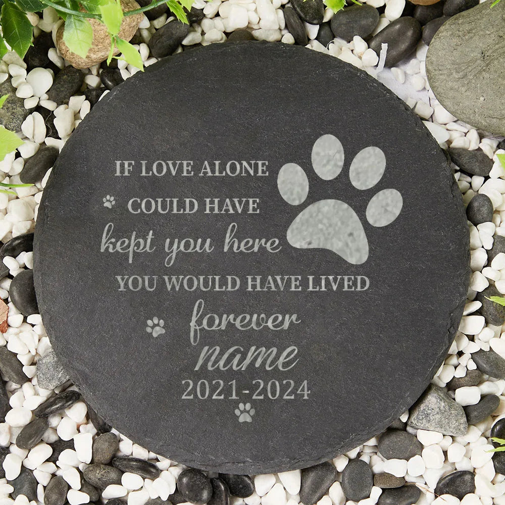 Pet Memorial Gift Custom Pet Memorial Garden Stone Slate Engraved Garden Slate with Dog Name Dog Loss Gifts