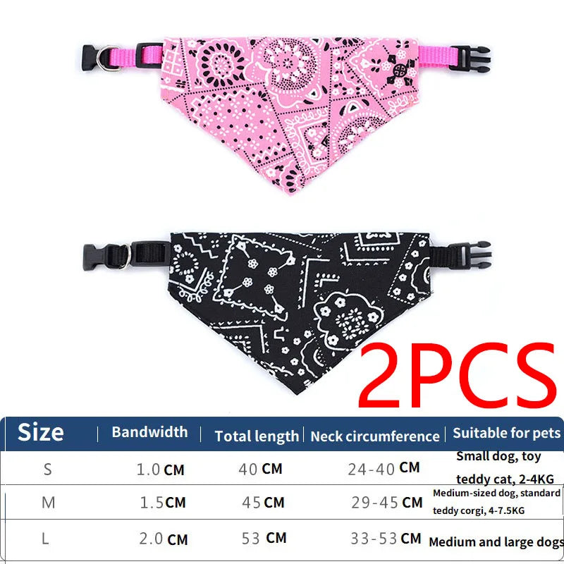 Dog Cat Neck Decor Adjustable Triangular Bandage for Pet Washable Scarf Bandana Collar Bibs Cat  Birthday Party Dress Up GWFD02