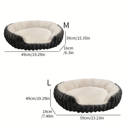 Jumbo Soft Warm Cat Bed - Plush Cozy Puppy Sofa with Backrest, Washable Non-Slip, Polyester Pet Bed for Kittens & Small Dog - Play Paws Toys