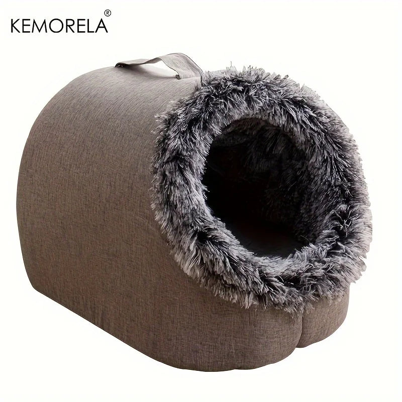 KEMORELA Cat Bed Comfortable Pet Sleeping Bed, Portable Cat Bed Warm And Thickened Pet Bed With Handle Portable Cat Bed - Play Paws Toys