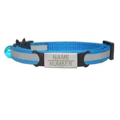 Reflective Cat Safety Buckle Collar Adjustable Custom Personalized ID Free Engraving Nylon Puppy Kittens Necklace