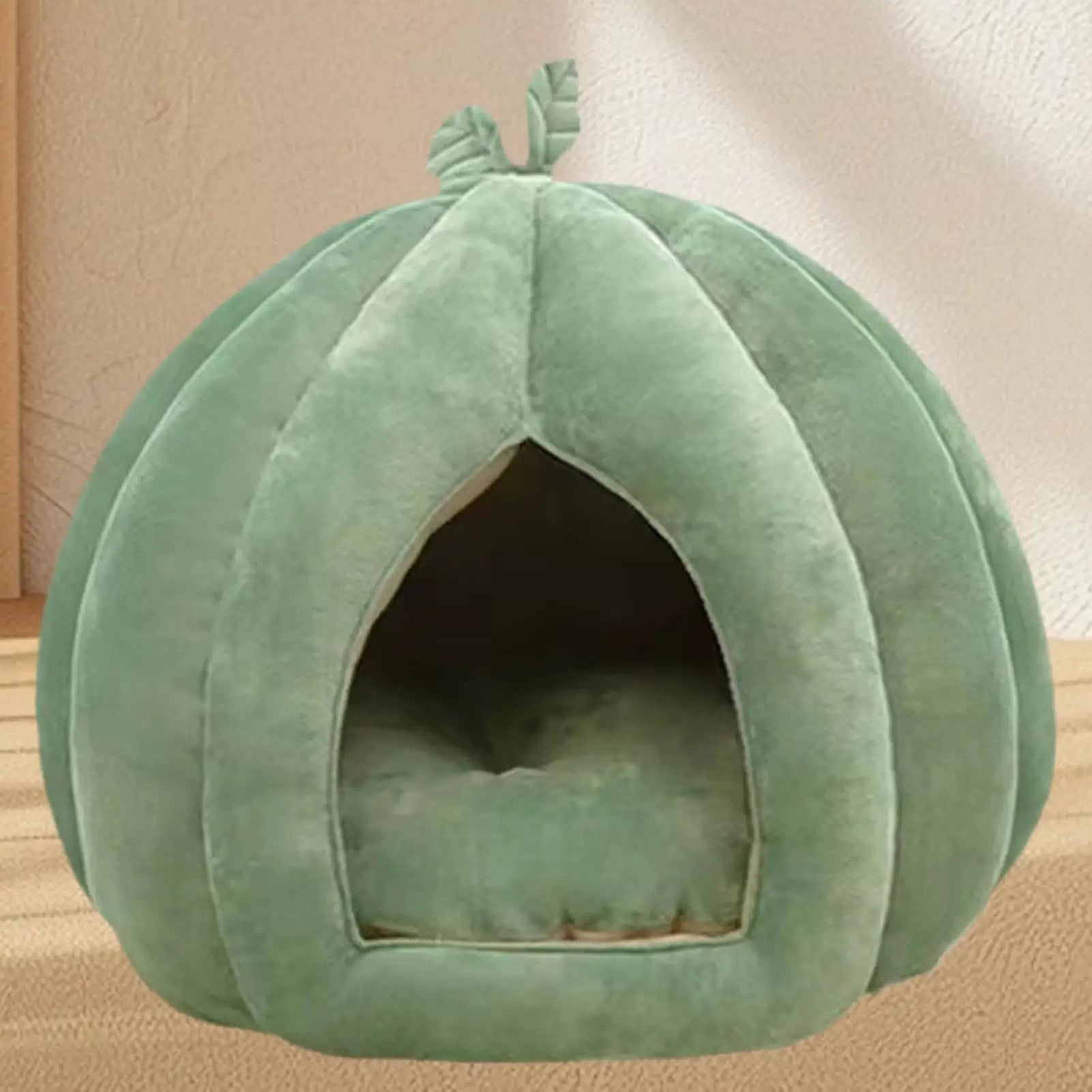 Thickened Halloween Pet Bed Enclosed Cat Nest Warm Cat Bed Pumpkin Shape Pet Sleeping House for Cats Washable Cat Sleeping Bed - Play Paws Toys