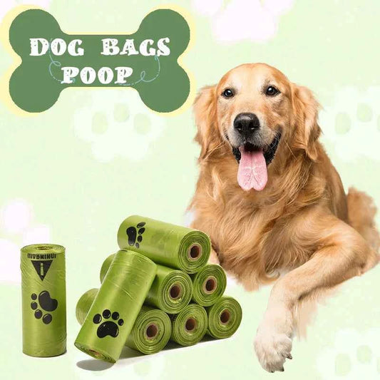 Dog Poop Bags Non-Stick Dog Waste Bags for Dogs Cats Outdoor Home Clean Refill Garbage Bag Pet Supplies 15 Bags/Roll