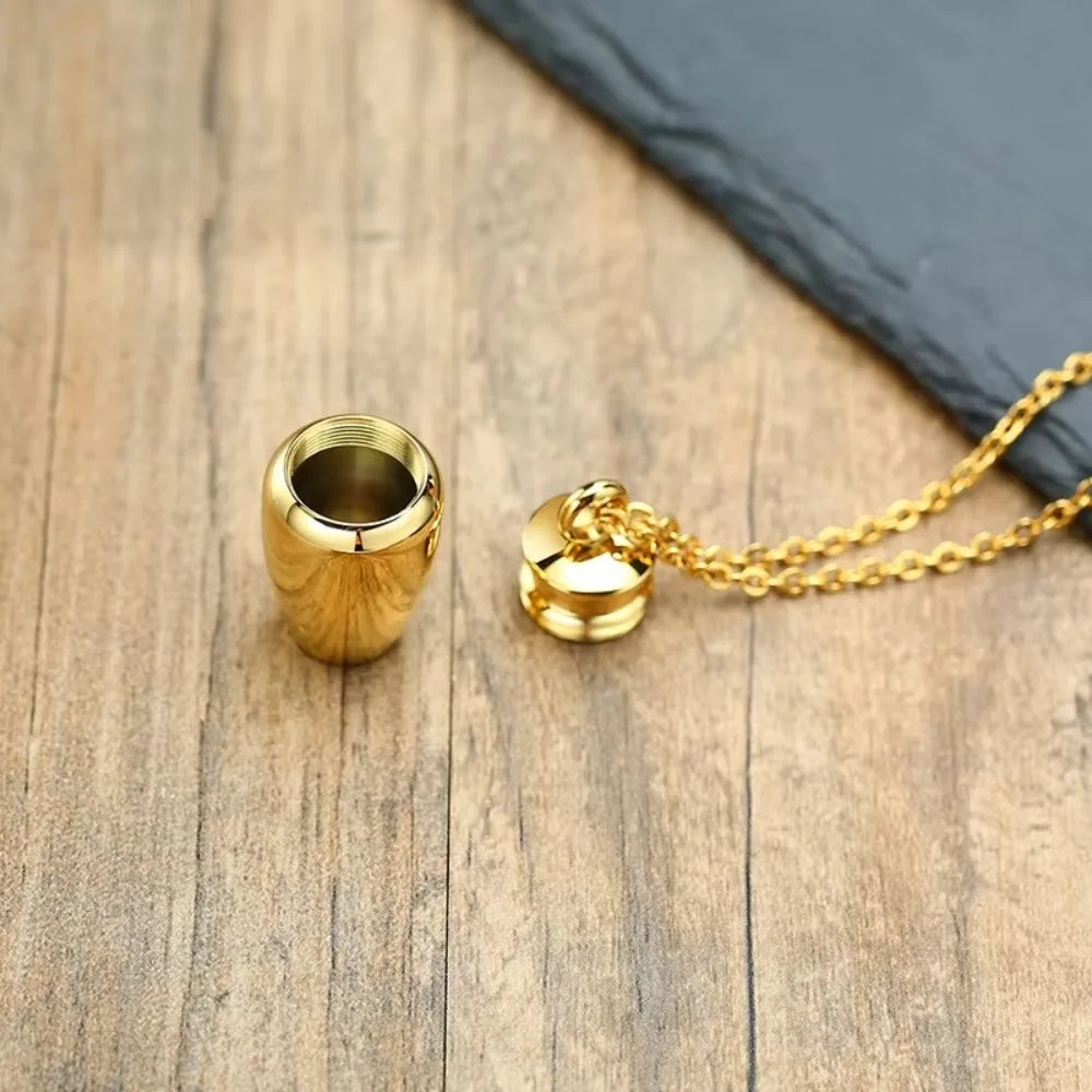 High Quality Mini Bone Ash Pendant Removable Stainless Steel Cinerary Urn with Necklace Well Sealed Memorial Pendant Jar