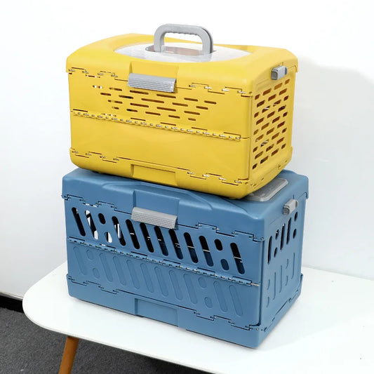 Pet Supplies Car Portable Cat Cage Portable Foldable Flight Case Breathable Kennel For Outing Pet Check-in Box - Play Paws Toys