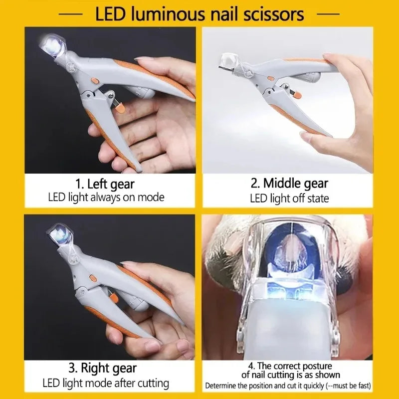 Pet Nail Clipper Scissors With LED Light Cat Dog Nail Clippers Tool Scissors Nail Toeclaw Cutter Scissors