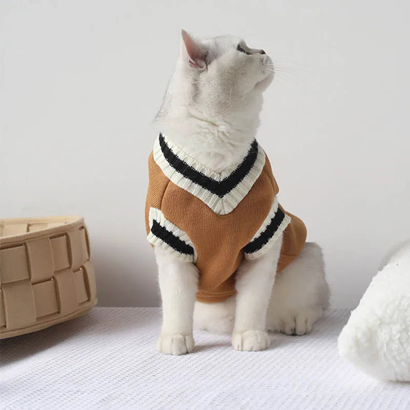 Cat Dog Sweater Pullover Winter Pet Clothes for Small Dogs Cat Vest Puppy Jacket Pet Cat Clothing Kitty Costume Ubranka Dla Psa - Play Paws Toys
