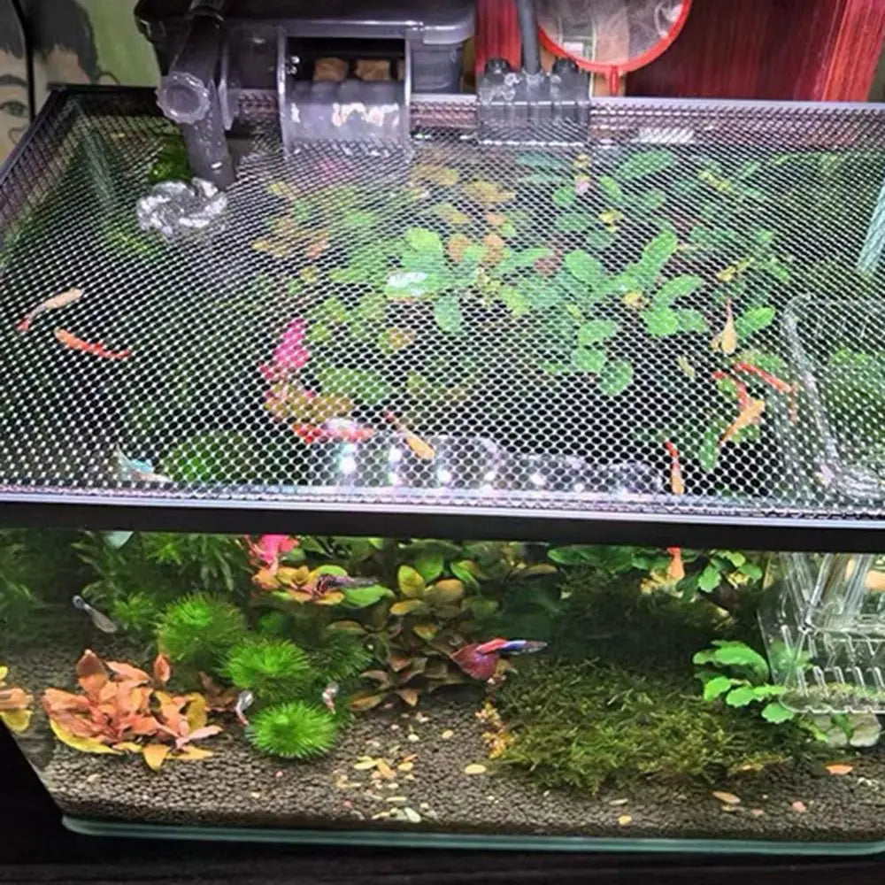 Sturdy Magnetic Fish Tank Lid Cover DIY Easy Installation Fish Tank Mesh Lid Cover Turtle Tank Net Fish Tank