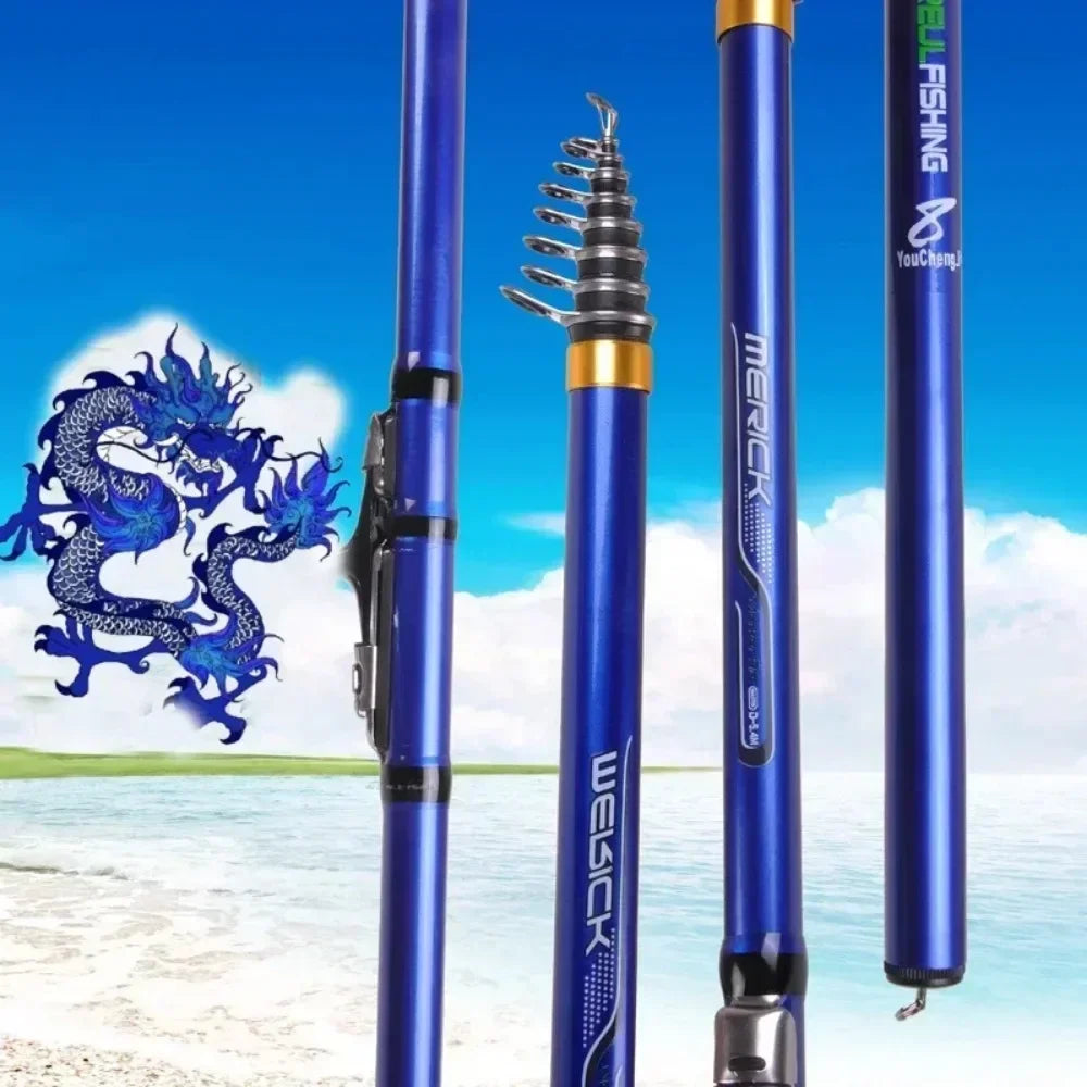 Carbon Fiber 3.6M 4.5M 5.4M 6.3M Spinning Fishing Rod M Power Telescopic Rock Fishing Rod Carp Feeder Rod Surf Spinning