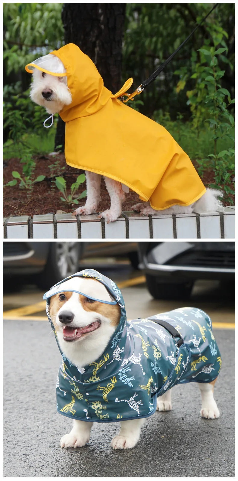 Teddy Cgi Golden Dog Clothes Egg Olk Man PU Waterproof Jacket Dog Raincoat Pet Supplies Waterproof Outdoor