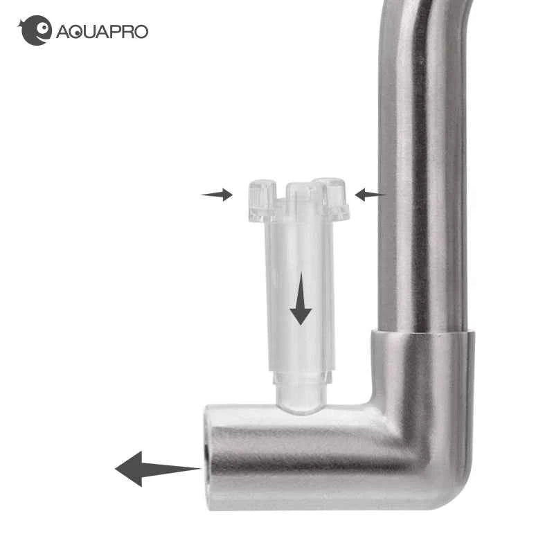 AQUAPRO Mini Skimmer Stainless Steel Inlet Outlet Pipes Inflow Outflow Shrimp Water Filter Aquarium Fish Tanks Accessories