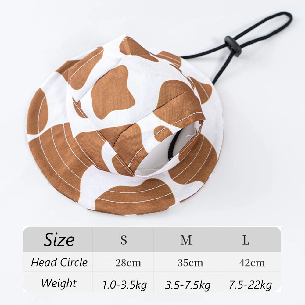 Adjustable Cat Dog Bucket Hat Summer Sun Protection Cap for Small Medium Dogs Shiba Inu Corgi Puppy Kitten Outdoor Pet Headwear