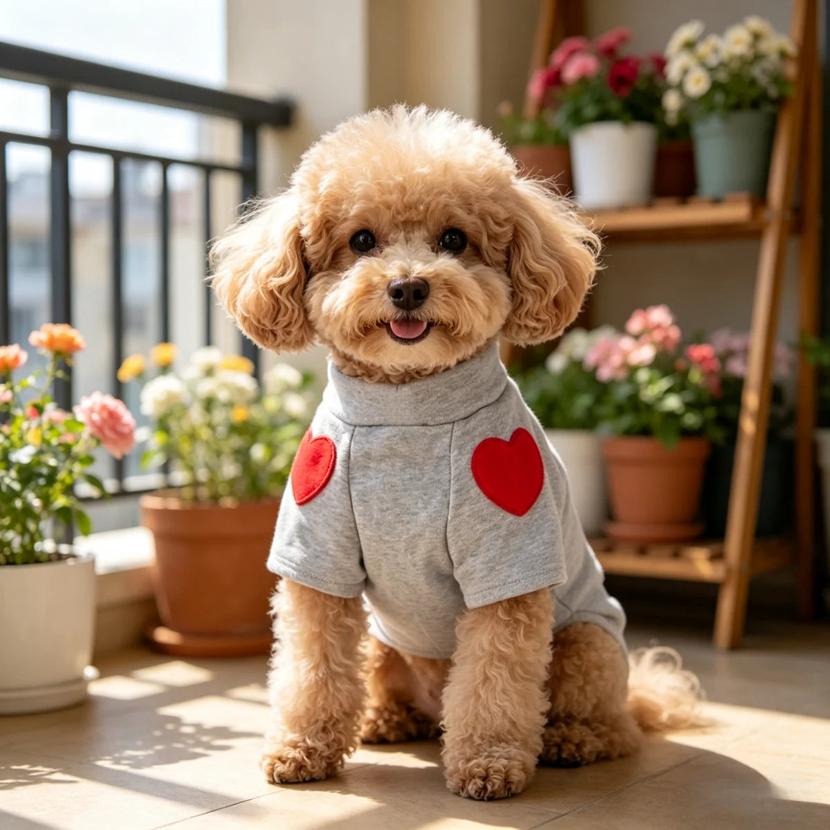 Pet Clothes Love Sweater Pet Dog Cat for Taddy Puppy Medium Dog Heart-shaped Sweatshirt  Puppy Outdoor Clothes