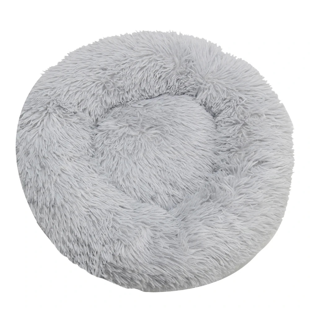 Round Large Dog Bed Winter Warm Plush Dog Bed for Medium Dog House Sleeping Dog Kennel Removable Small Cat Sofa Accessories