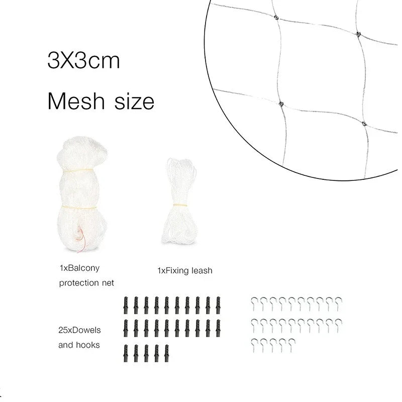 New Pet Protective Cover Cat Dog Net Plastic Nylon Steel Wire Grid Garden Balcony Safety Fall Prevention Netting Pet Products - Play Paws Toys