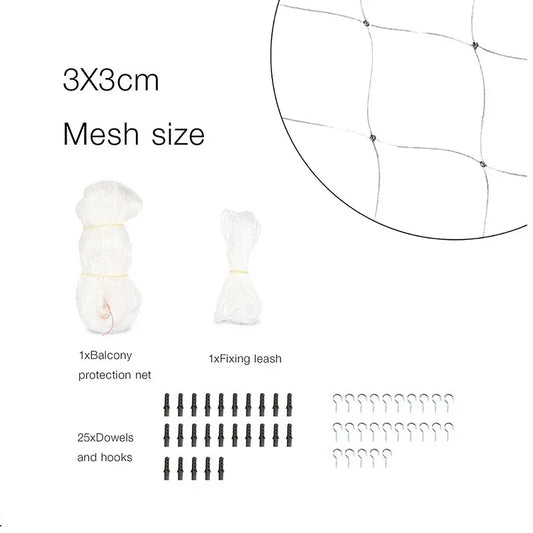 New Pet Protective Cover Cat Dog Net Plastic Nylon Steel Wire Grid Garden Balcony Safety Fall Prevention Netting Pet Products - Play Paws Toys